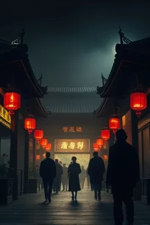 二楼窗台海报：夜色中亮着灯的二楼窗台
